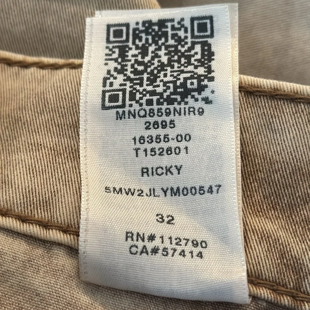 True Religion Ricky Straight Well Worn Twill Pants Sandstone Size 32 NWT